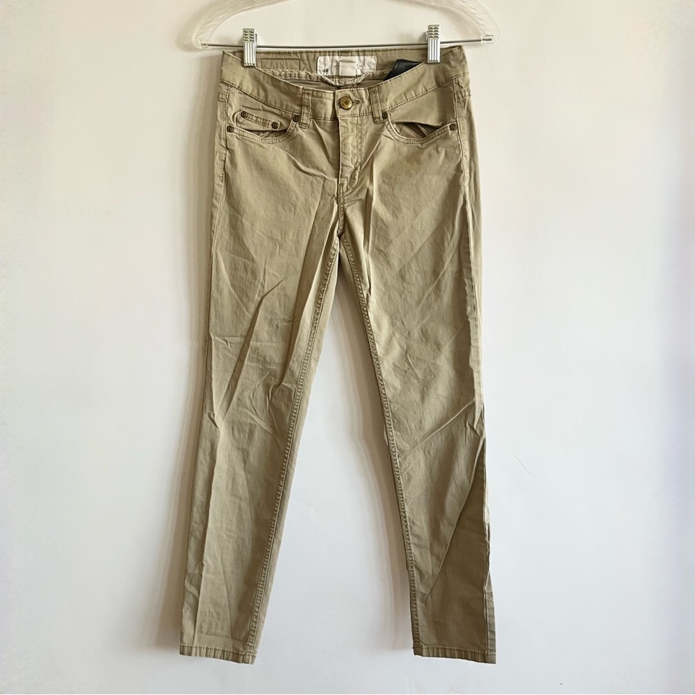 Skinny Low Rise Twill Pants